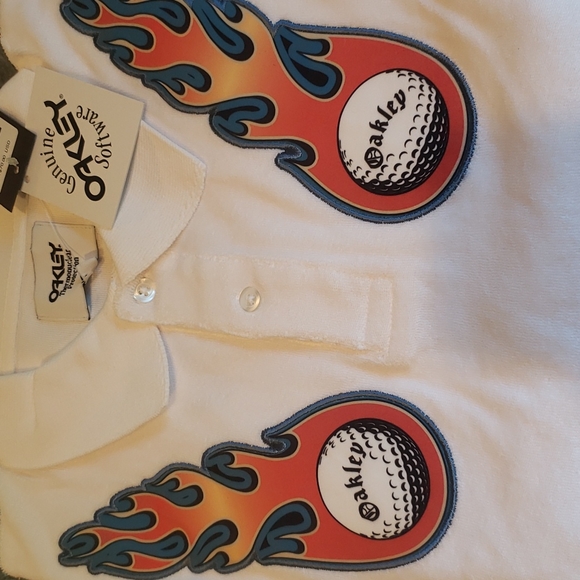 Oakley Flame Terry Short Sleeve Polo Men's size Medium - Picture 2 of 13